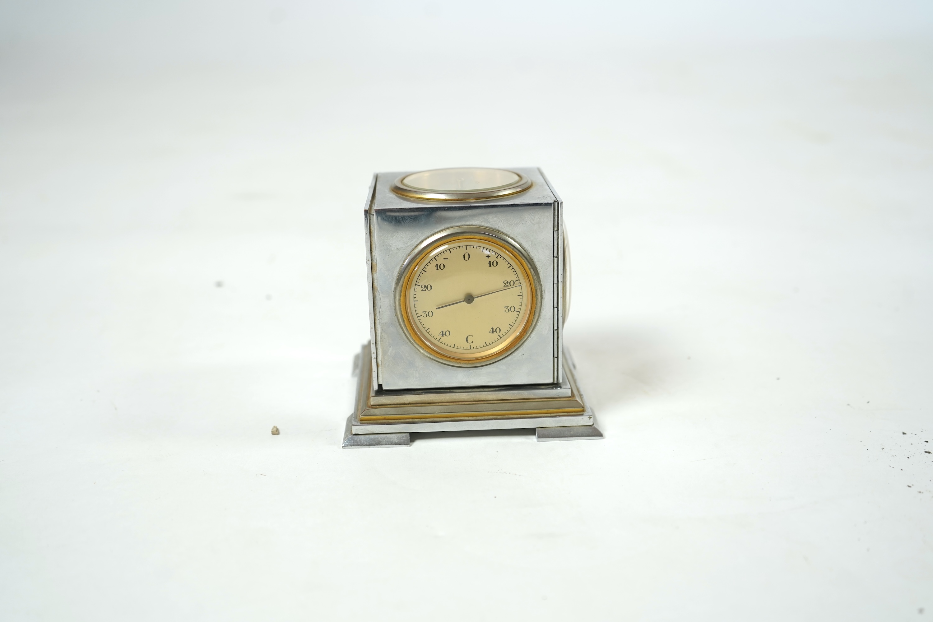 A French Art Deco chrome and gilt desk compendium c.1930